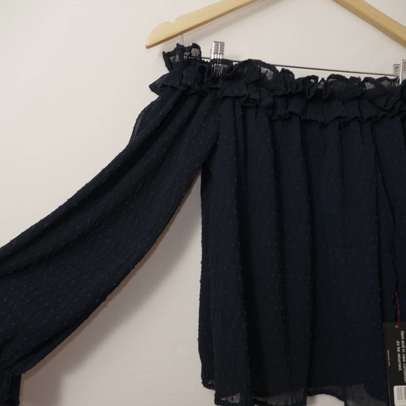 J.O.A. Blue Balloon Cold Shoulder Tunic Size XS - Picture 3 of 8